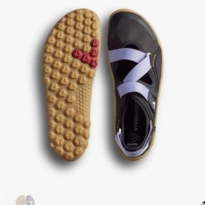 Tan and Red Sneakers with Waffle Sole Design